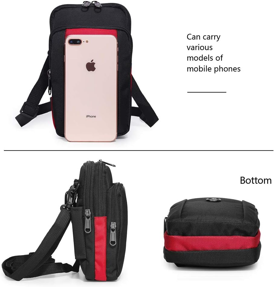 Senient Wolf Waterproof Nylon Multifunctional Phone Crossbody Waist Wallet Travel Passport Bag