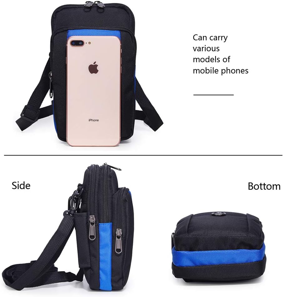 Senient Wolf Waterproof Nylon Multifunctional Phone Crossbody Waist Wallet Travel Passport Bag