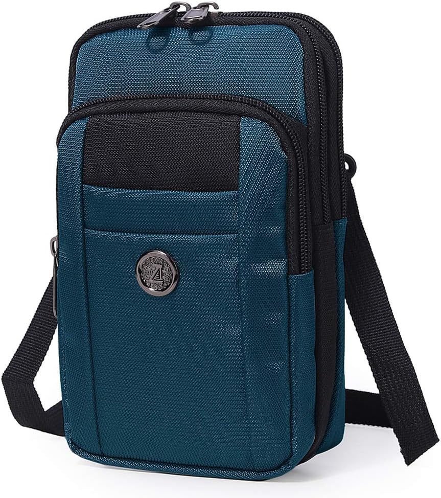 Senient Wolf Waterproof Nylon Multifunctional Phone Crossbody Waist Wallet Travel Passport Bag