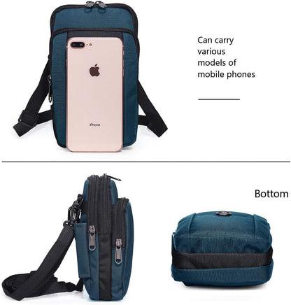 Senient Wolf Waterproof Nylon Multifunctional Phone Crossbody Waist Wallet Travel Passport Bag
