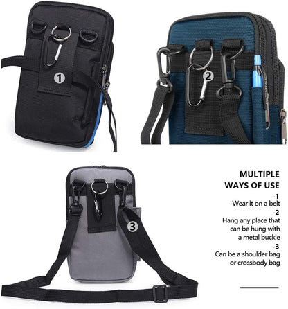 Senient Wolf Waterproof Nylon Multifunctional Phone Crossbody Waist Wallet Travel Passport Bag