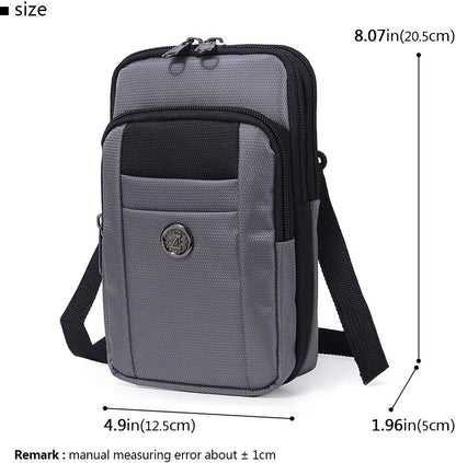 Senient Wolf Waterproof Nylon Multifunctional Phone Crossbody Waist Wallet Travel Passport Bag