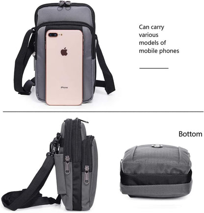 Senient Wolf Waterproof Nylon Multifunctional Phone Crossbody Waist Wallet Travel Passport Bag