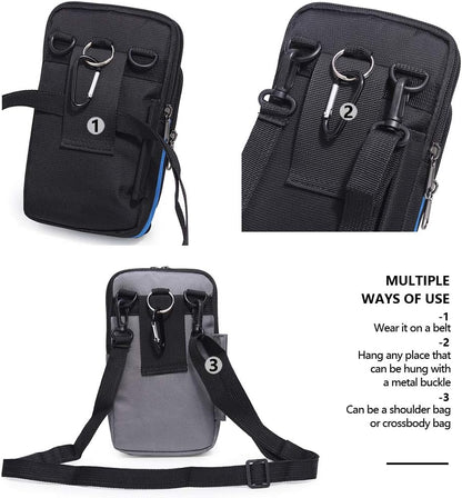 Senient Wolf Waterproof Nylon Multifunctional Phone Crossbody Waist Wallet Travel Passport Bag