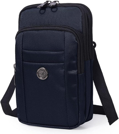 Senient Wolf Waterproof Nylon Multifunctional Phone Crossbody Waist Wallet Travel Passport Bag