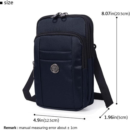 Senient Wolf Waterproof Nylon Multifunctional Phone Crossbody Waist Wallet Travel Passport Bag