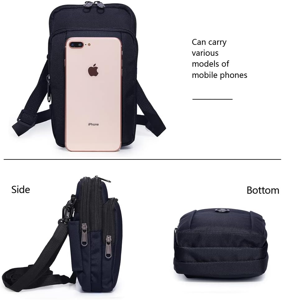 Senient Wolf Waterproof Nylon Multifunctional Phone Crossbody Waist Wallet Travel Passport Bag