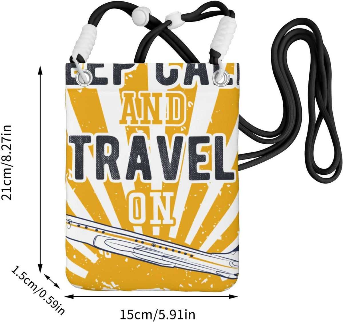 Keep Calm and Travel On for Crossbody Phone Bag, Small & Lightweight Crossbody Purse for Women with Adjustable Strap, Water-Resistant Daily Commuter Bag for Phone, Wallet, Keys
