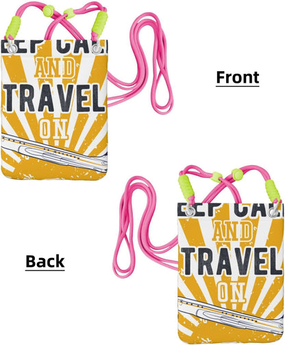 Keep Calm and Travel On for Crossbody Phone Bag, Small & Lightweight Crossbody Purse for Women with Adjustable Strap, Water-Resistant Daily Commuter Bag for Phone, Wallet, Keys