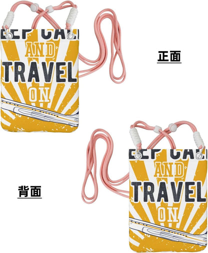 Keep Calm and Travel On for Crossbody Phone Bag, Small & Lightweight Crossbody Purse for Women with Adjustable Strap, Water-Resistant Daily Commuter Bag for Phone, Wallet, Keys