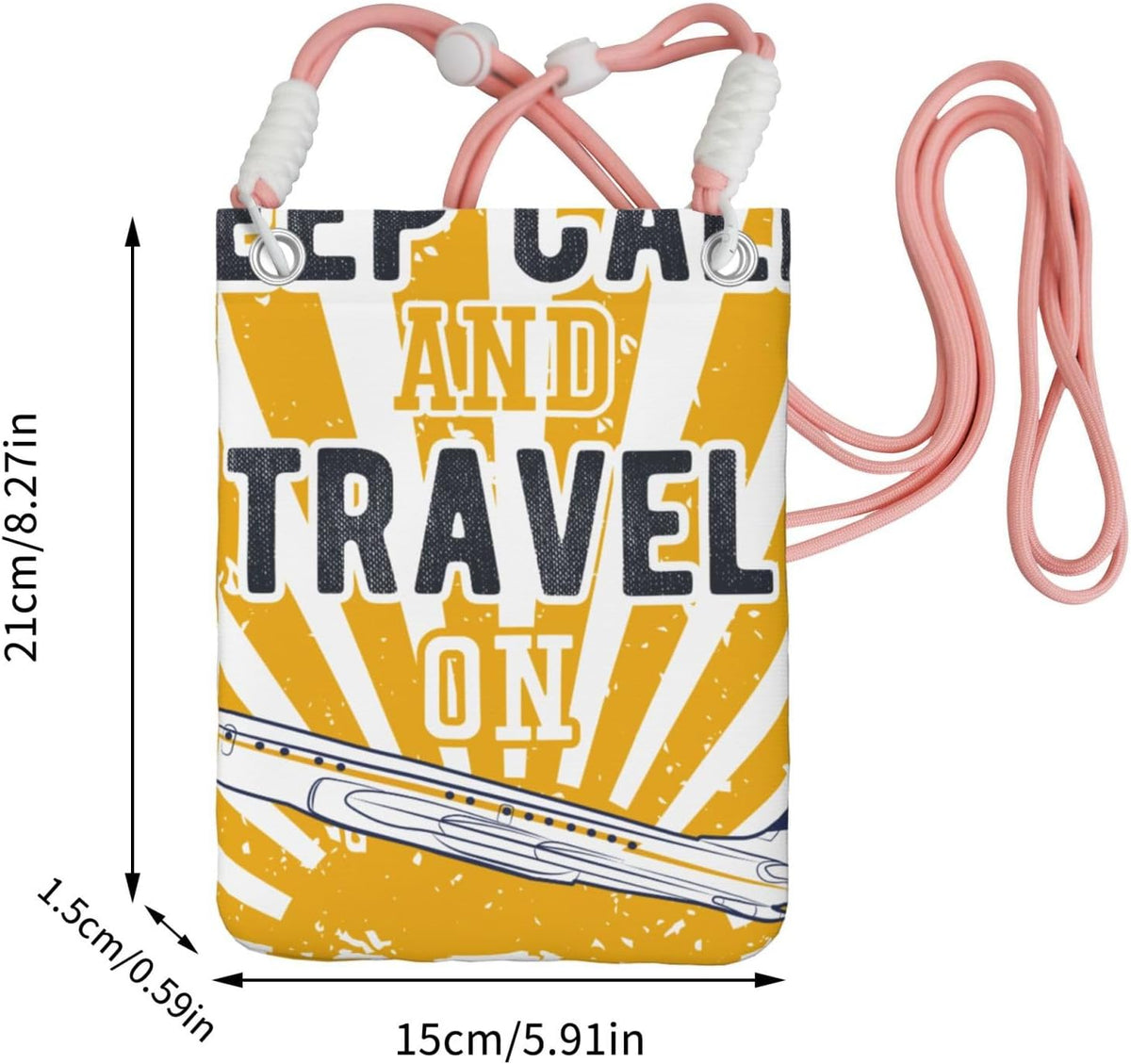 Keep Calm and Travel On for Crossbody Phone Bag, Small & Lightweight Crossbody Purse for Women with Adjustable Strap, Water-Resistant Daily Commuter Bag for Phone, Wallet, Keys