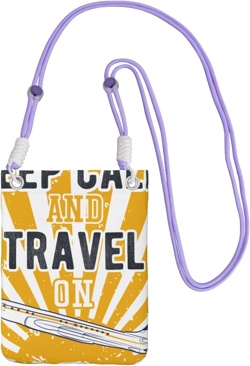 Keep Calm and Travel On for Crossbody Phone Bag, Small & Lightweight Crossbody Purse for Women with Adjustable Strap, Water-Resistant Daily Commuter Bag for Phone, Wallet, Keys