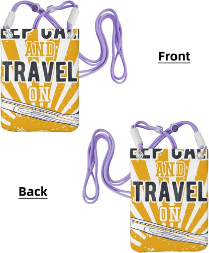 Keep Calm and Travel On for Crossbody Phone Bag, Small & Lightweight Crossbody Purse for Women with Adjustable Strap, Water-Resistant Daily Commuter Bag for Phone, Wallet, Keys