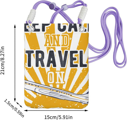 Keep Calm and Travel On for Crossbody Phone Bag, Small & Lightweight Crossbody Purse for Women with Adjustable Strap, Water-Resistant Daily Commuter Bag for Phone, Wallet, Keys