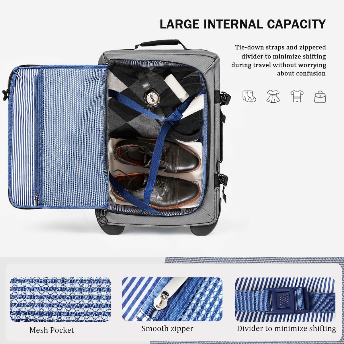 26'' Rolling Duffle Bag with Wheels,Rolling Duffle Bag w/Handle,Carry on Luggage Travel Duffle Bags for Man Women（26,Armygreen）