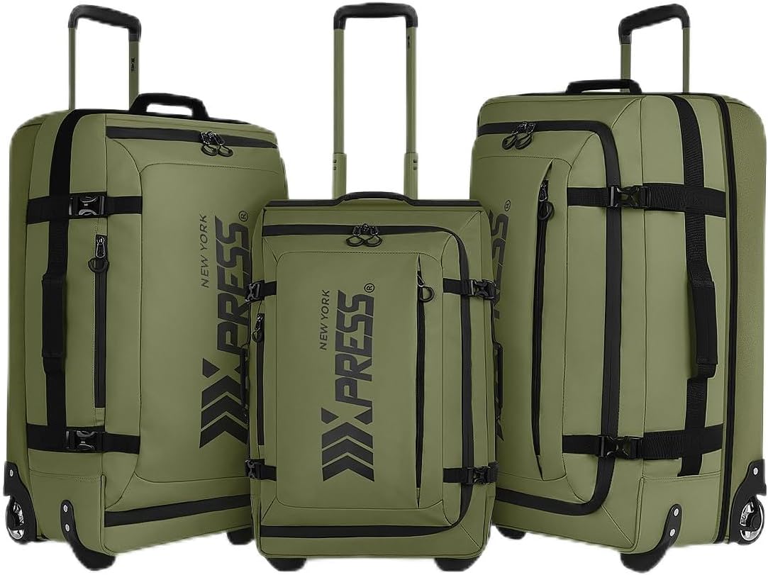 26'' Rolling Duffle Bag with Wheels,Rolling Duffle Bag w/Handle,Carry on Luggage Travel Duffle Bags for Man Women（26,Armygreen）