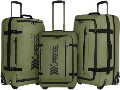 26'' Rolling Duffle Bag with Wheels,Rolling Duffle Bag w/Handle,Carry on Luggage Travel Duffle Bags for Man Women（26,Armygreen）
