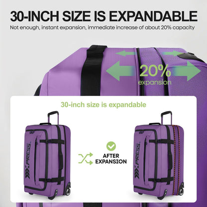26'' Rolling Duffle Bag with Wheels,Rolling Duffle Bag w/Handle,Carry on Luggage Travel Duffle Bags for Man Women（26,Armygreen）