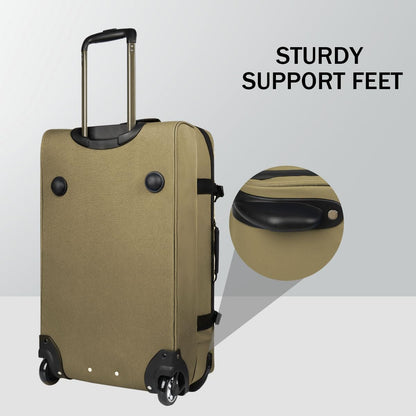 26'' Rolling Duffle Bag with Wheels,Rolling Duffle Bag w/Handle,Carry on Luggage Travel Duffle Bags for Man Women（26,Armygreen）