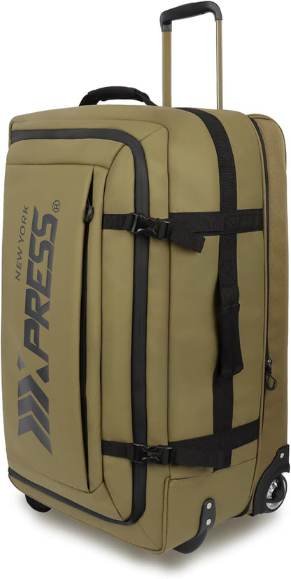 26'' Rolling Duffle Bag with Wheels,Rolling Duffle Bag w/Handle,Carry on Luggage Travel Duffle Bags for Man Women（26,Armygreen）