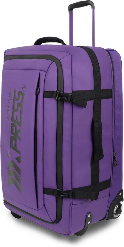 26'' Rolling Duffle Bag with Wheels,Rolling Duffle Bag w/Handle,Carry on Luggage Travel Duffle Bags for Man Women（26,Armygreen）