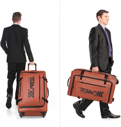 26'' Rolling Duffle Bag with Wheels,Rolling Duffle Bag w/Handle,Carry on Luggage Travel Duffle Bags for Man Women（26,Armygreen）