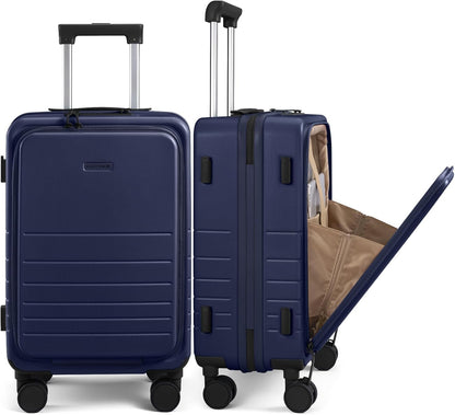 Hard Shell Carry On Luggage 22x14x9 Airline Approved,22 Inch Cute Carry On Suitcase with Spinner Wheel TSA Lock,Lightweight Travel Luggage Roller Rolling Suitcase,Gifts for Men & Women,Beige
