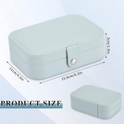 Travel Jewelry Box, PU leather Small Jewelry Organizer For Female Girls, double layer portable mini travel case for storing earrings, rings, necklaces.(Black)