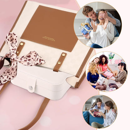 Travel Jewelry Box, PU leather Small Jewelry Organizer For Female Girls, double layer portable mini travel case for storing earrings, rings, necklaces.(Black)