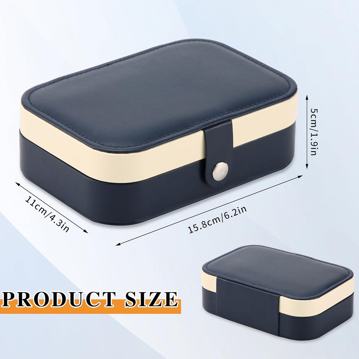 Travel Jewelry Box, PU leather Small Jewelry Organizer For Female Girls, double layer portable mini travel case for storing earrings, rings, necklaces.(Black)