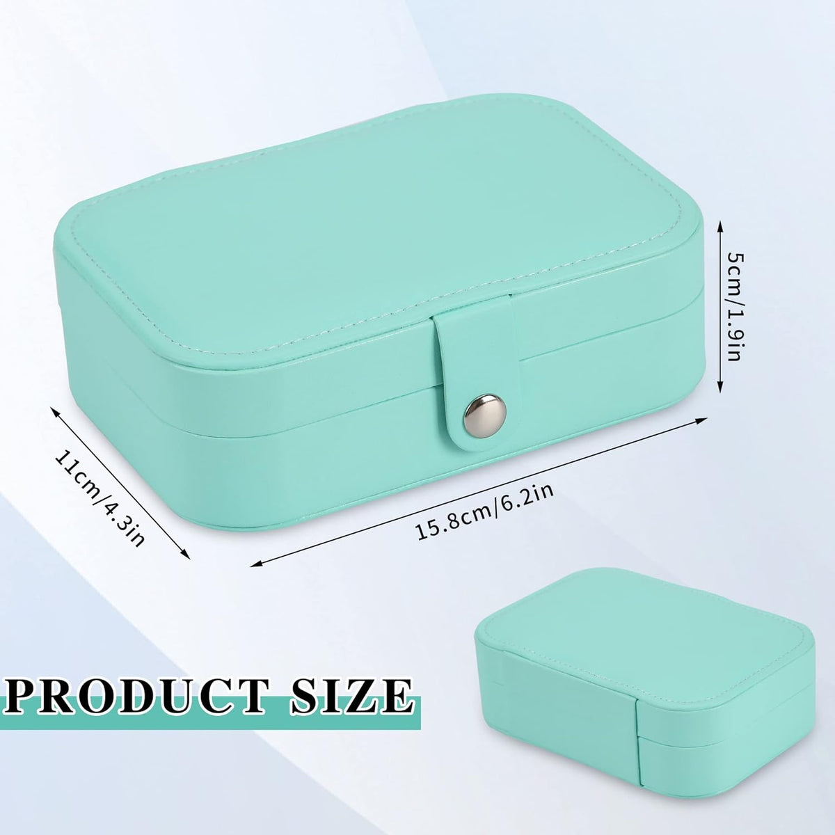 Travel Jewelry Box, PU leather Small Jewelry Organizer For Female Girls, double layer portable mini travel case for storing earrings, rings, necklaces.(Black)