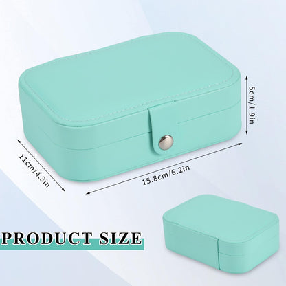 Travel Jewelry Box, PU leather Small Jewelry Organizer For Female Girls, double layer portable mini travel case for storing earrings, rings, necklaces.(Black)