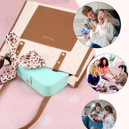 Travel Jewelry Box, PU leather Small Jewelry Organizer For Female Girls, double layer portable mini travel case for storing earrings, rings, necklaces.(Black)