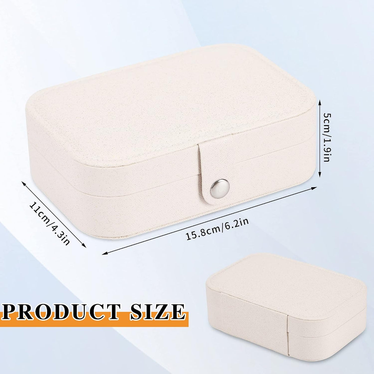 Travel Jewelry Box, PU leather Small Jewelry Organizer For Female Girls, double layer portable mini travel case for storing earrings, rings, necklaces.(Black)