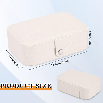 Travel Jewelry Box, PU leather Small Jewelry Organizer For Female Girls, double layer portable mini travel case for storing earrings, rings, necklaces.(Black)