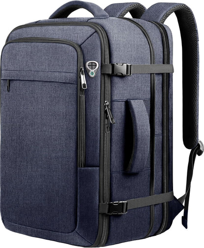 Carry on Backpack for 1-10 Days Trips, Extra Large 40L-50L Travel Backpack TSA Approved, Expandable Laptop Bagpack, Water Resistant Bag Compatible with 17.3 inch Laptops, Black