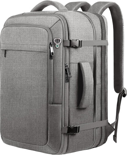 Carry on Backpack for 1-10 Days Trips, Extra Large 40L-50L Travel Backpack TSA Approved, Expandable Laptop Bagpack, Water Resistant Bag Compatible with 17.3 inch Laptops, Black