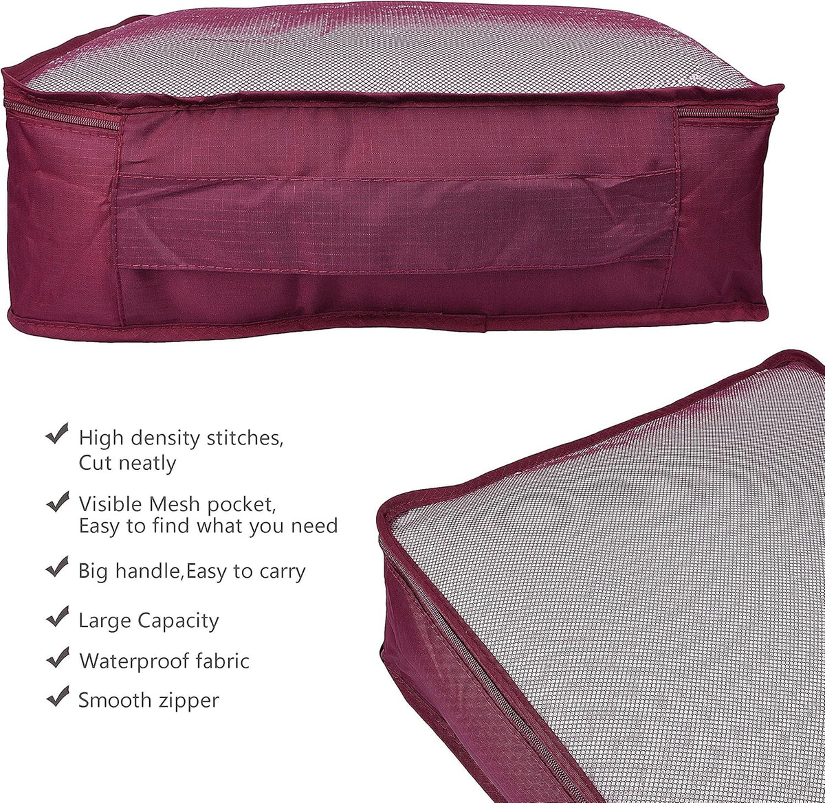 7 Set Travel Packing Organizers Cubes Luggage Suitcase Organizer Bags Clothes Underwear Cube Shoe Pouch Pack Pink Leopard