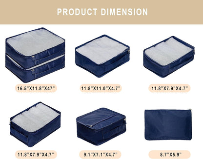 7 Set Travel Packing Organizers Cubes Luggage Suitcase Organizer Bags Clothes Underwear Cube Shoe Pouch Pack Pink Leopard