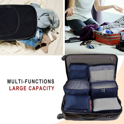 7 Set Travel Packing Organizers Cubes Luggage Suitcase Organizer Bags Clothes Underwear Cube Shoe Pouch Pack Pink Leopard
