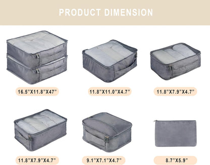7 Set Travel Packing Organizers Cubes Luggage Suitcase Organizer Bags Clothes Underwear Cube Shoe Pouch Pack Pink Leopard
