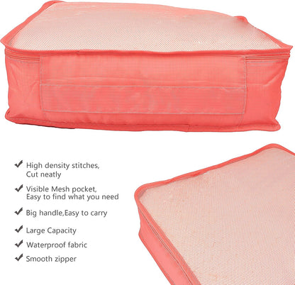 7 Set Travel Packing Organizers Cubes Luggage Suitcase Organizer Bags Clothes Underwear Cube Shoe Pouch Pack Pink Leopard