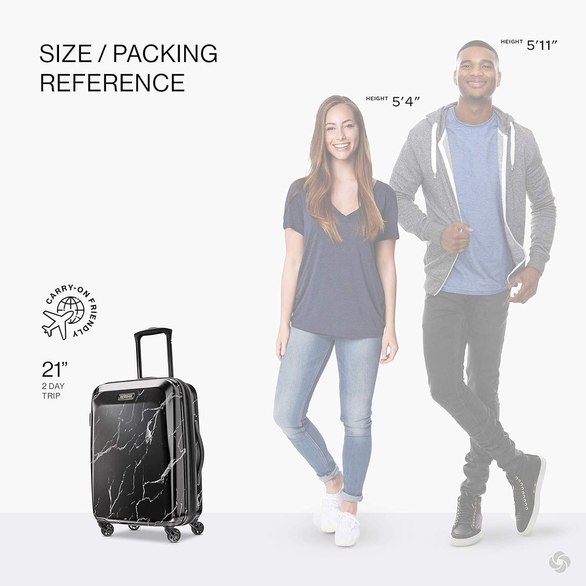 Moonlight Hardside Expandable Luggage with Spinner Wheels, Navy, Carry-On 21-Inch