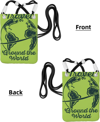 Travel Around the World 2 for Crossbody Phone Bag, Small & Lightweight Crossbody Purse for Women with Adjustable Strap, Water-Resistant Daily Commuter Bag for Phone, Wallet, Keys