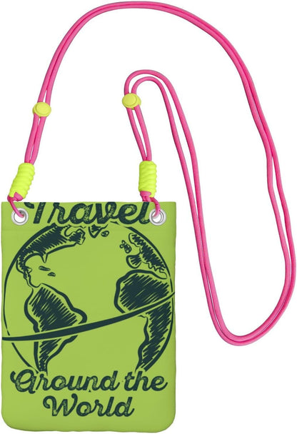 Travel Around the World 2 for Crossbody Phone Bag, Small & Lightweight Crossbody Purse for Women with Adjustable Strap, Water-Resistant Daily Commuter Bag for Phone, Wallet, Keys