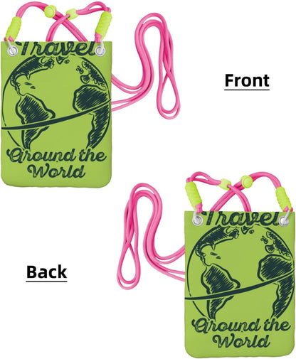 Travel Around the World 2 for Crossbody Phone Bag, Small & Lightweight Crossbody Purse for Women with Adjustable Strap, Water-Resistant Daily Commuter Bag for Phone, Wallet, Keys