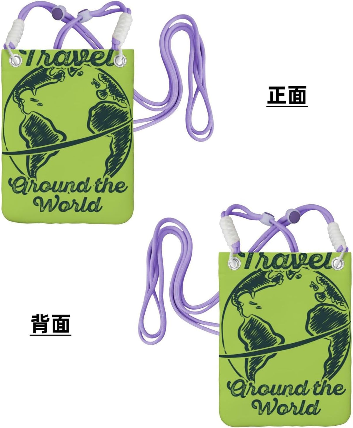 Travel Around the World 2 for Crossbody Phone Bag, Small & Lightweight Crossbody Purse for Women with Adjustable Strap, Water-Resistant Daily Commuter Bag for Phone, Wallet, Keys