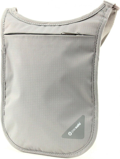 Coversafe V75 Anti-Theft RFID Blocking Passport Holder & Neck Pouch/Wallet - Fits up to Four Passports (or iPhone X) plus Credit Cards, for Women & Men (Neutral Grey)
