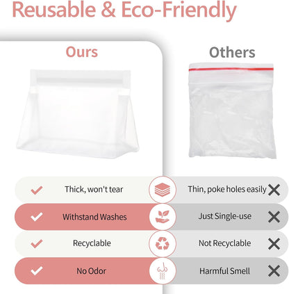 Leak Proof Clear Toiletry Bag - Sealed TSA Approved Toiletry Bag with Reinforced Seams, Reusable and Easy to Clean, Clear Travel Bags for Toiletries, Food-grade PEVA, 1L+1M+1S, White