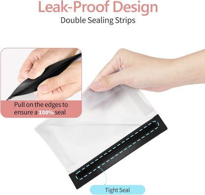 Leak Proof Clear Toiletry Bag - Sealed TSA Approved Toiletry Bag with Reinforced Seams, Reusable and Easy to Clean, Clear Travel Bags for Toiletries, Food-grade PEVA, 1L+1M+1S, White